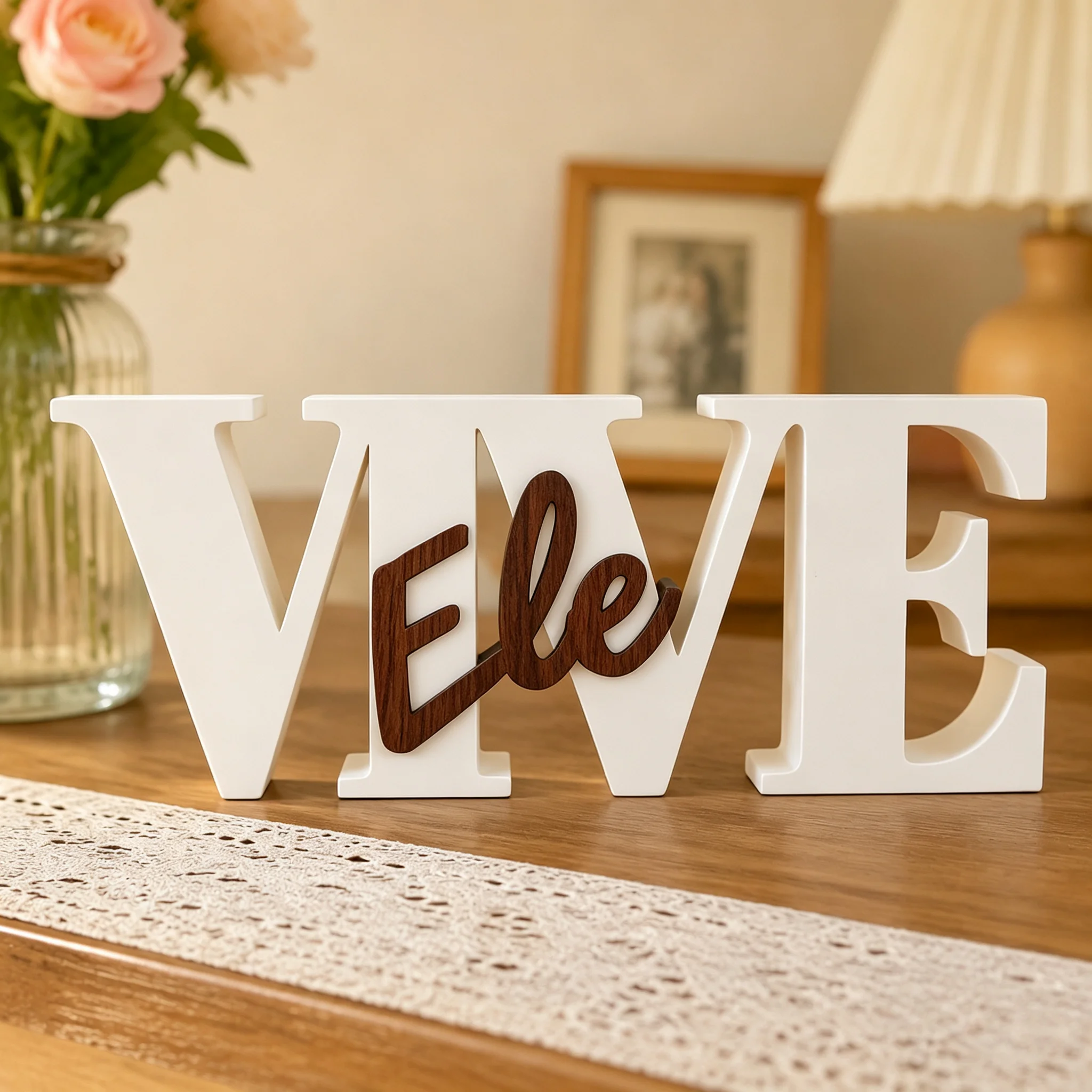 1pc Custom VIVE PVC Wooden Name Plaque,Bedroom Room Table Decor,Wedding Birthday summer Graduation Christmas Gift view 5