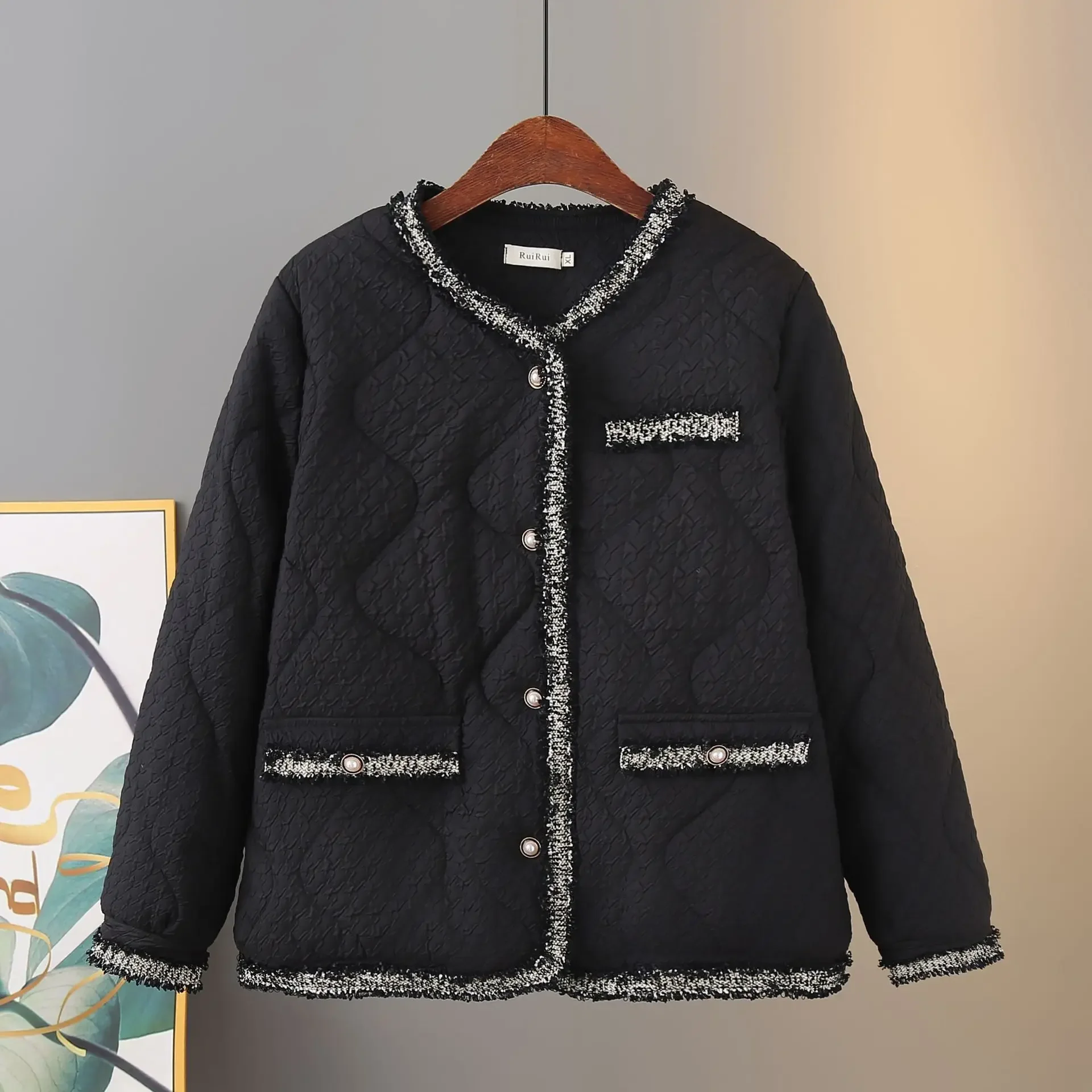 

Женская модная легкая хлопковая куртка больших размеров, осенне-зимняя теплая повседневная стильная маленькая ароматная куртка