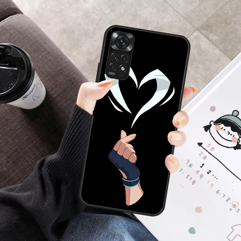 샤오미 레드미 만화 발로란트 케이스, 레드미 노트 11 10 9 8 12 프로 10S 11S 12S 커버, 레드미 9 10 10A 9C 10C 12C 용