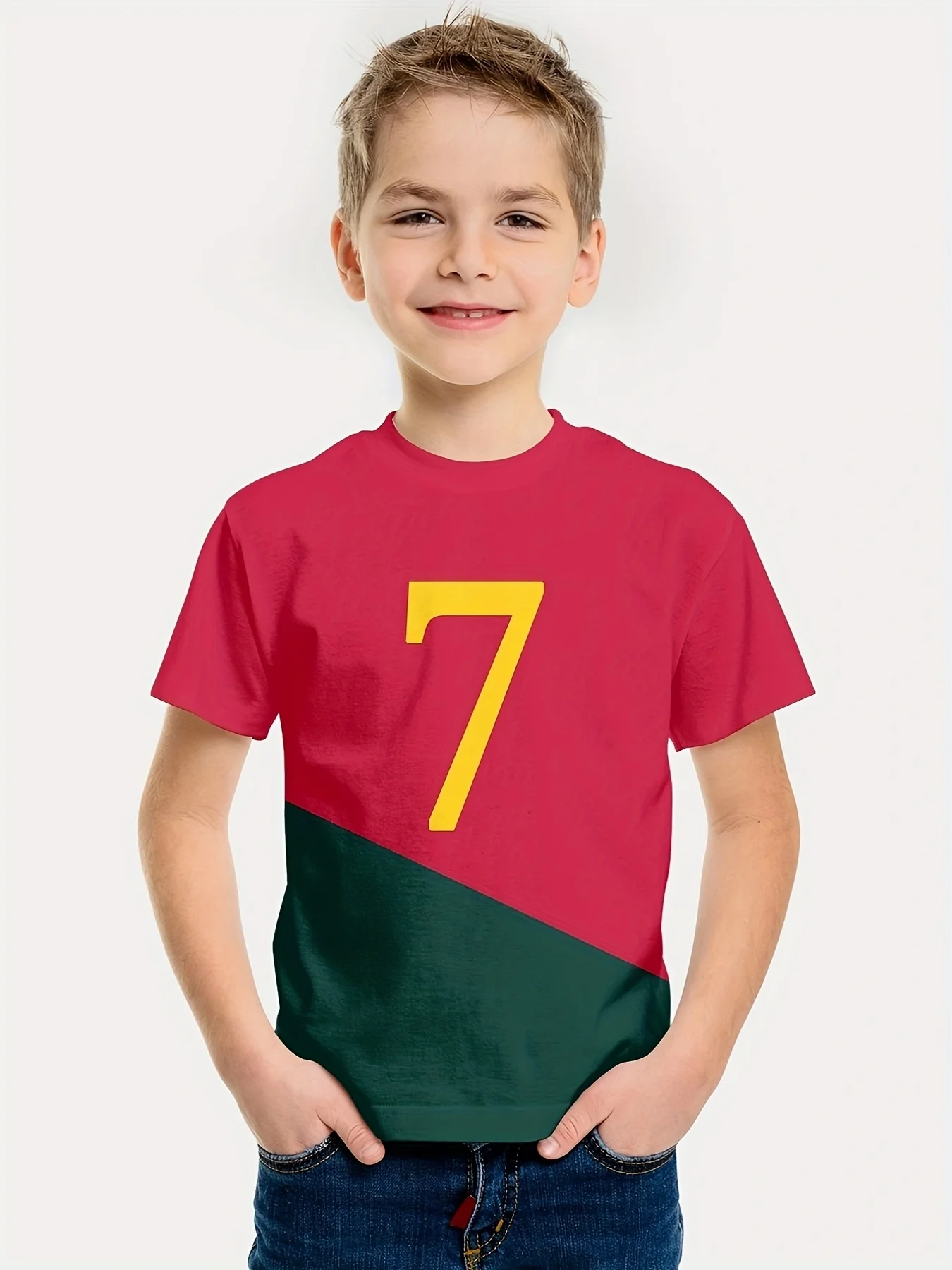 

Summer Kids Clothes Football Uniform Crew Neck Girl Clothes Short Sleeve Tops Children's T-Shirt Sportwear Clothes Boys T Shirts