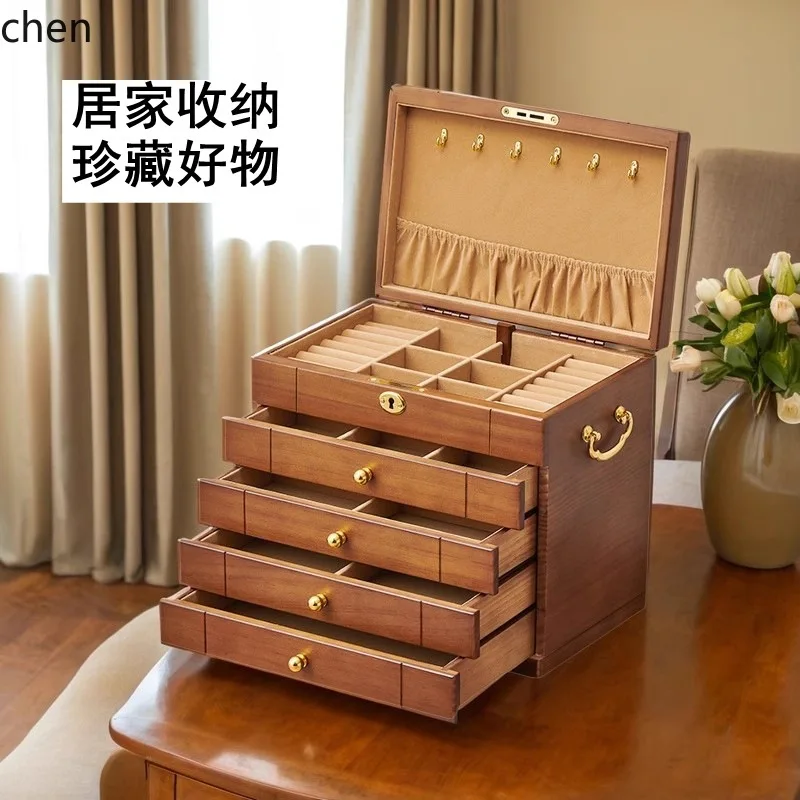 Picture 5: Zml solid wood jewelry box - fully locking, large capacity, multi-functional jewelry organizer with drawer storage