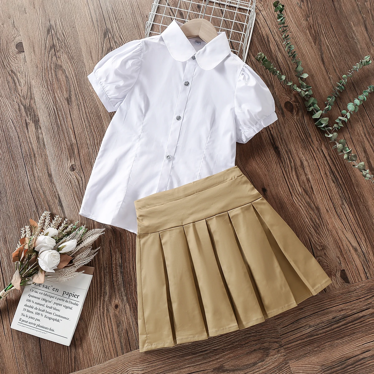 Summer School Uniform Kids Shirts for Girls White Blouses Short Sleeve Children Costumes Teenagers Preppy Tops 8 10 12 14 Years