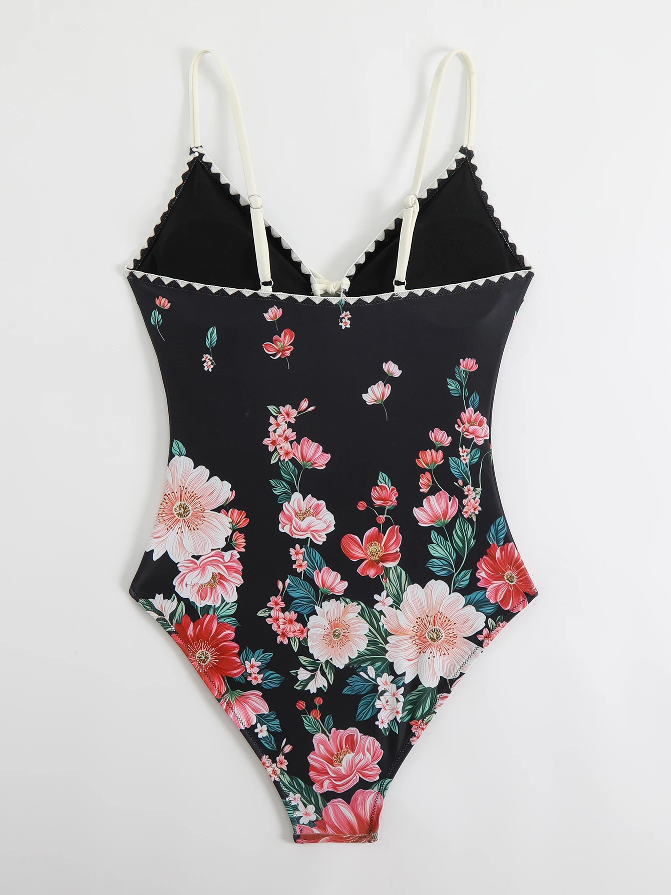 Maillot de bain une pièce imprimé rétro, Sexy, col en v, ajouré, bretelles à lacets, dos nu, Monokini, pour femmes, maillot de plage, 2025