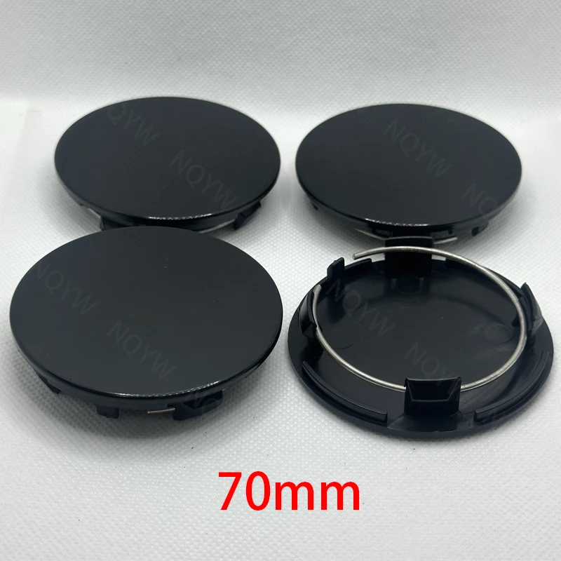 4Pcs/Set 70mm Car Wheel Center Caps Car Rim Hubcap Cover Black Silver ABS Hubcap Dust-proof Covers Car Modification Accessories