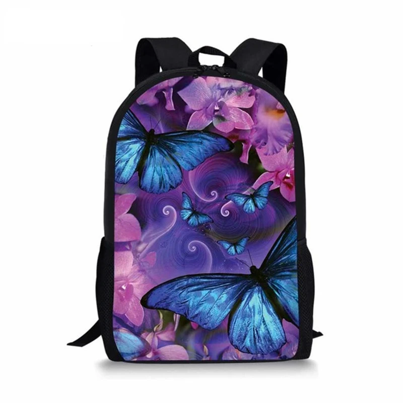Classic Novelty Cool Butterfly Notebook Backpacks pupil School Bags 3D Print Oxford Waterproof Boys/Girls Laptop Backpacks