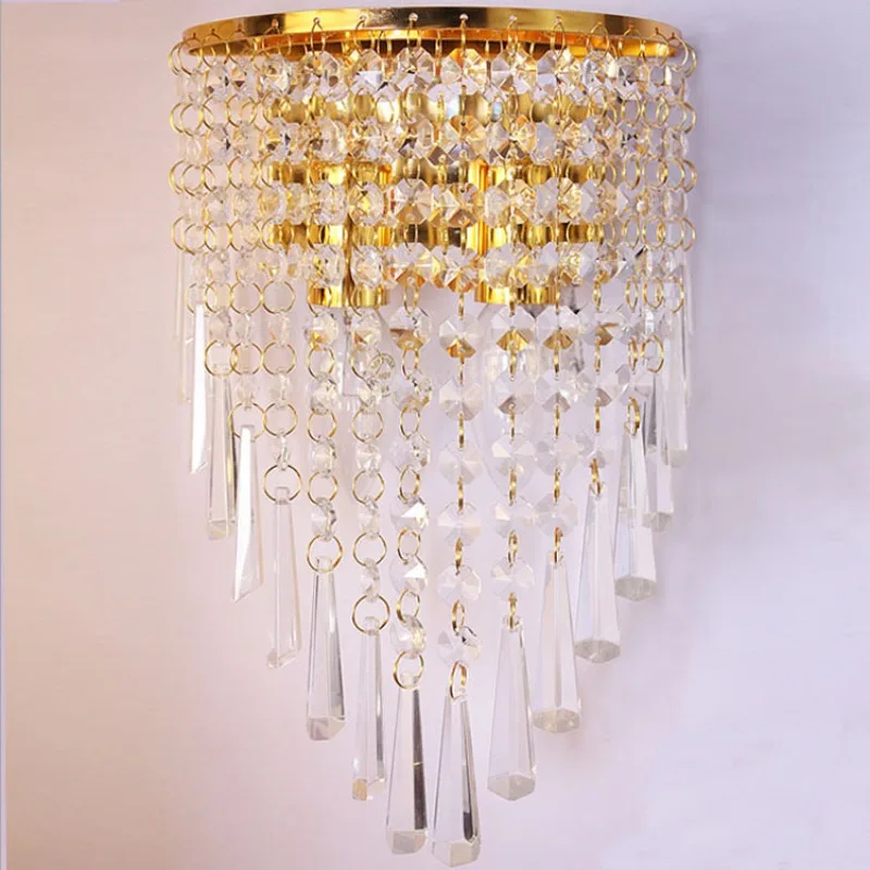 

Beautiful and Atmospheric Crystal Wall Lamp Modern Simple Bedroom Living Room Bedside Aisle K9 Crystal Entrance Wall Lights