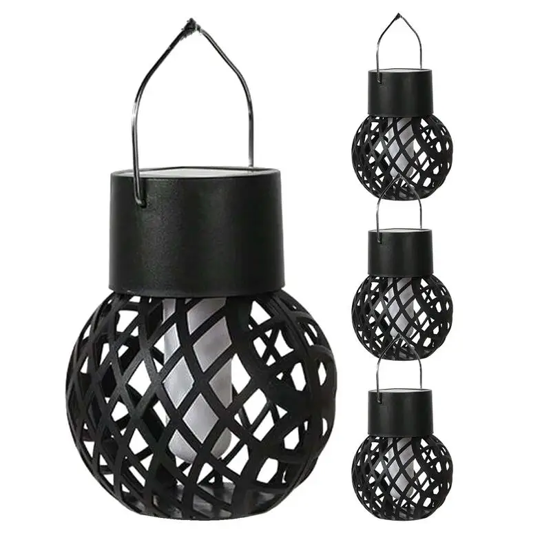 

4pcs Solar Flame Light 4 Waterproof Flickering Flame Lanterns With Clips Outdoor Simulated Flame Lights For Yard Patio Garden