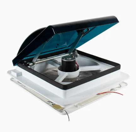 Rainproof RV Roof Vent Exhaust Fan With LED Light, Air Circulation Vent for Caravan Camper Van Modification Replacement