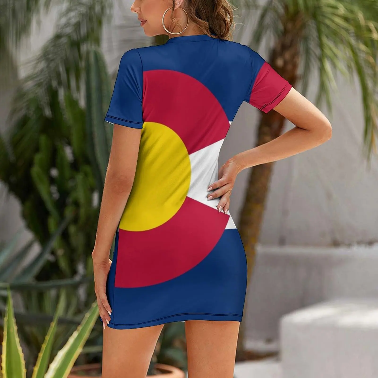 Flag of Colorado Short Sleeved Dress prom dresses 2024 ladies dresses for women 2024 Women's dress