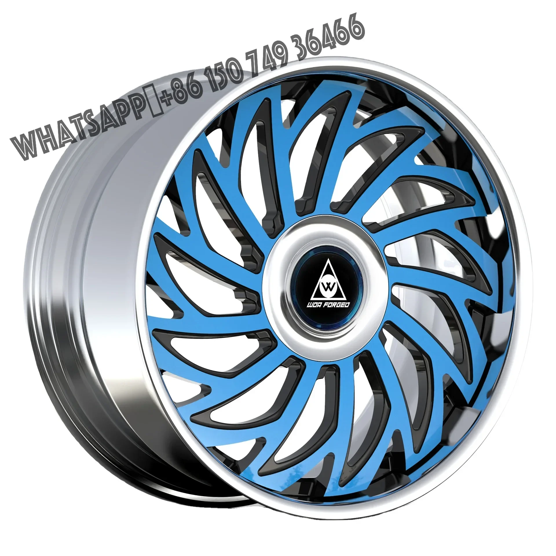 

Blue Silver Mesh Design Deep Dish Wheels Structure Alloy Two - Piece Forged Rim Custom 18-22 Inch Aluminum Customized Rims
