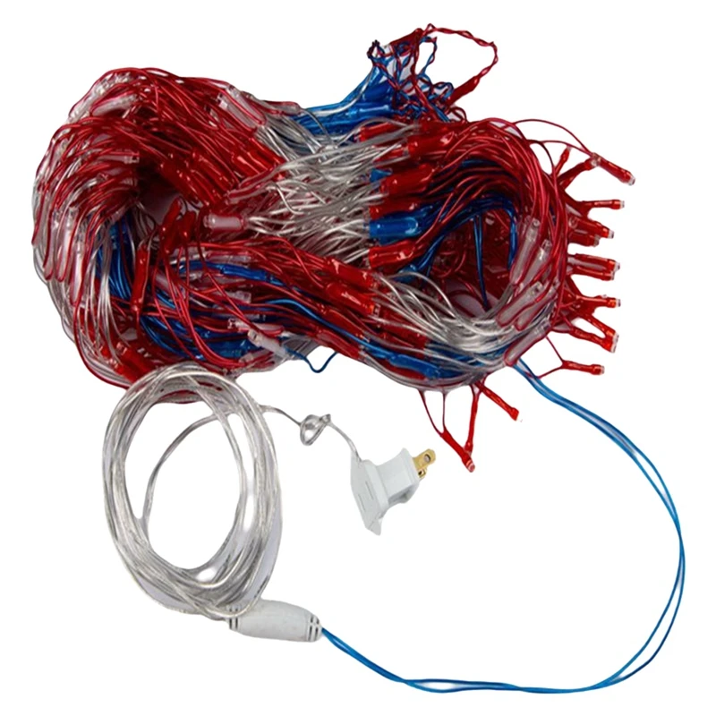 

American Flag Light With LED Light String, July 4Th Decorations, Independence Day National Holidays Flag Net Light