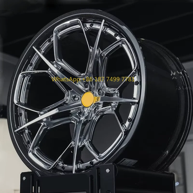 

Изготовленное на заказ колесо из 2 предметов из углеродного волокна 20, 22, 24-дюймовый кованый обод 5x130 5x114,3 5x120 Колесо для пассажирского автомобиля...