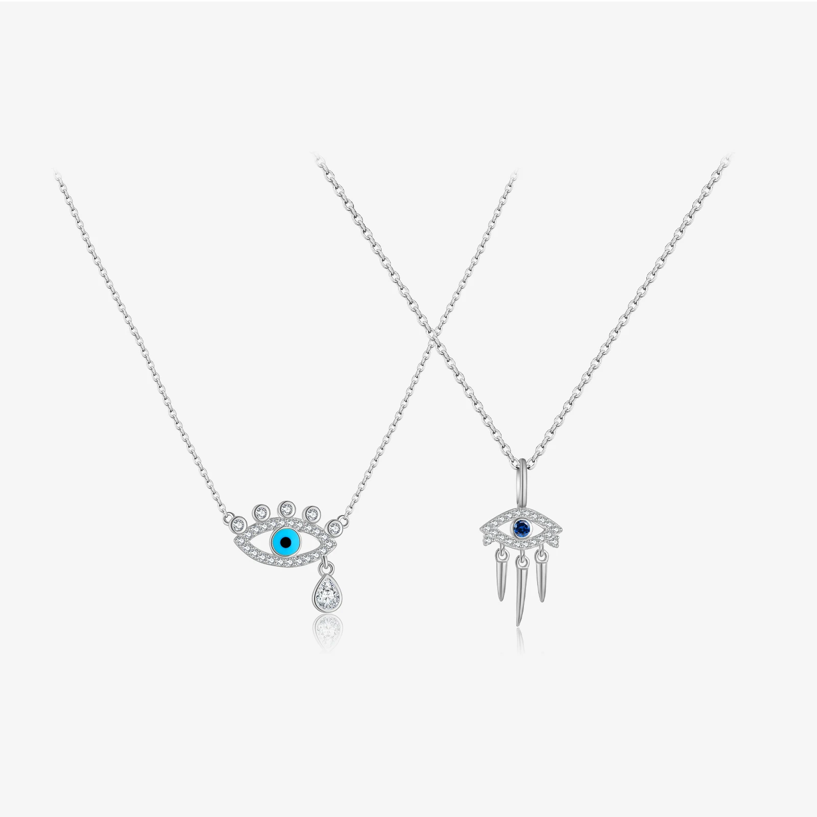 

VEWANT Women 925 Sterling Silver Blue Zircon CZ Devil's Eyes Charm Long Necklace Luxury 2024 Dainty Gift Birthday Fine Jewels