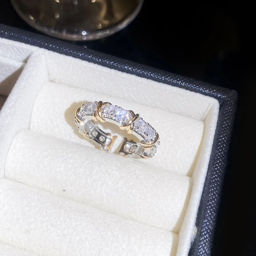 Neuer Vintage Zirkon Hohlperlen Offener Ring Nischen-High-End-Ring Sanfte Ausstrahlung Modeschmuck Paarringe für Herren Luxus – Detail 11