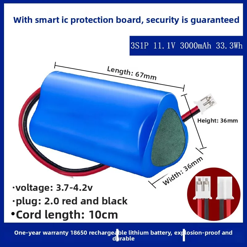 18650 lithium battery pack 7.4V with BMS14.8V power for drones electric tools and energy storage custom-made as needed