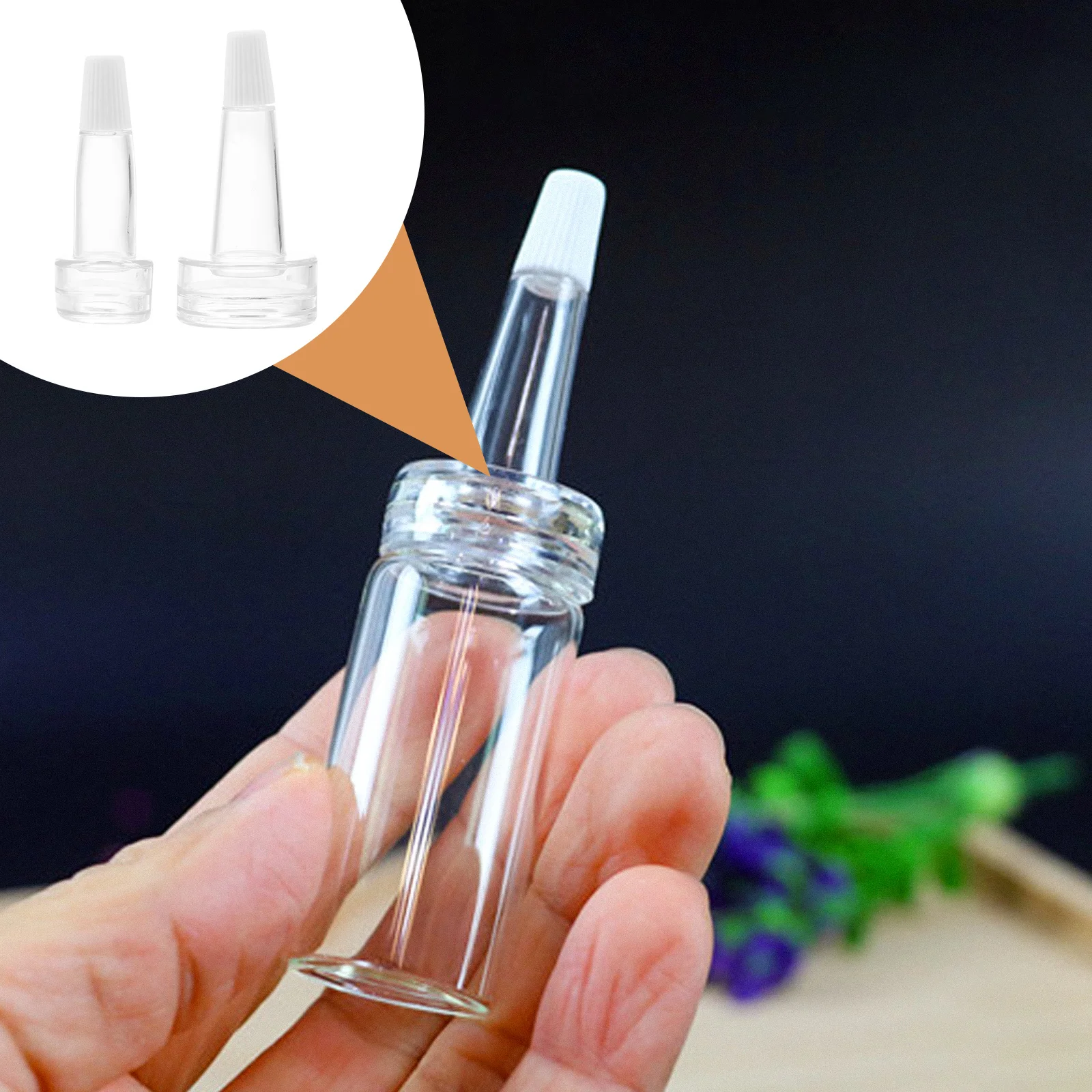 

100 Pcs Vial Trumpet Head Syrup Leak-proof Bottle Hats Liquid Caps Water Horn Professional Travel Transparent Essence