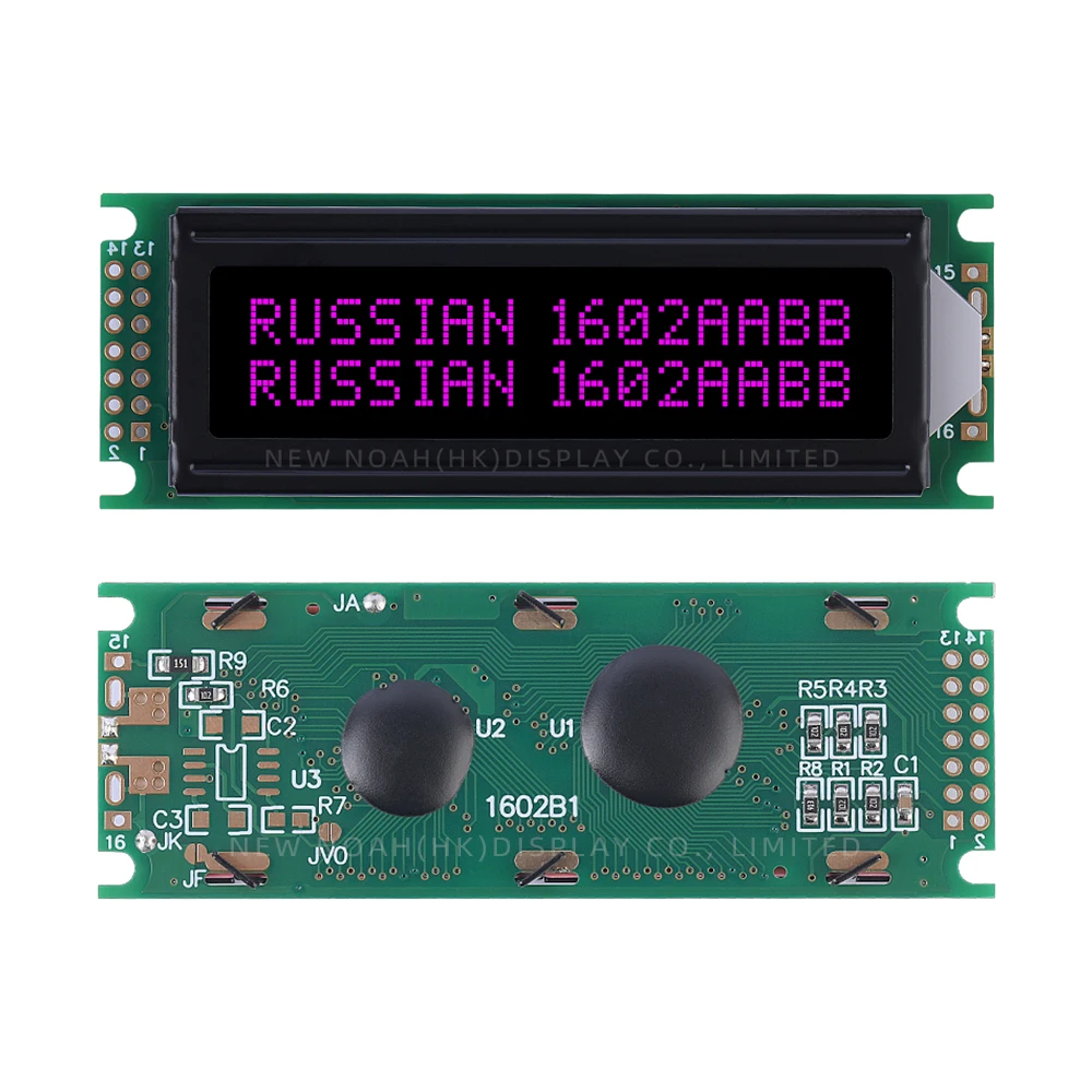 Russian BTN Black Film Purple 1602B2 Display Module Support Scheme Development Interface 14PIN 80*30MM 16X2 ST7066U COB