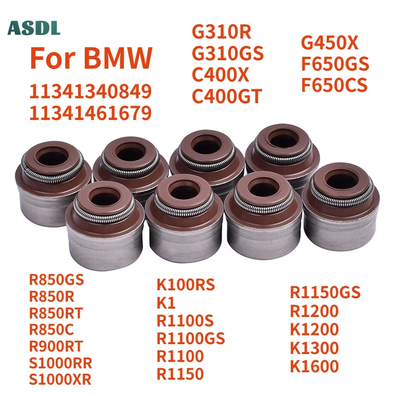 

For BMW 11341461679 S1000RR R900 F650GS G310R 11341340849 5mm Motorcycle Valve Oil Seal K1200 K1300 K1600 R1200 R1200GS R1100