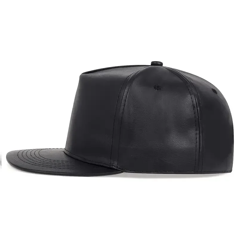 Marca oohmy couro do plutônio chapéus de aba plana para homens mulheres hip hop beisebol snapback bonés em branco sólido cabido bonés kpop frees hipping