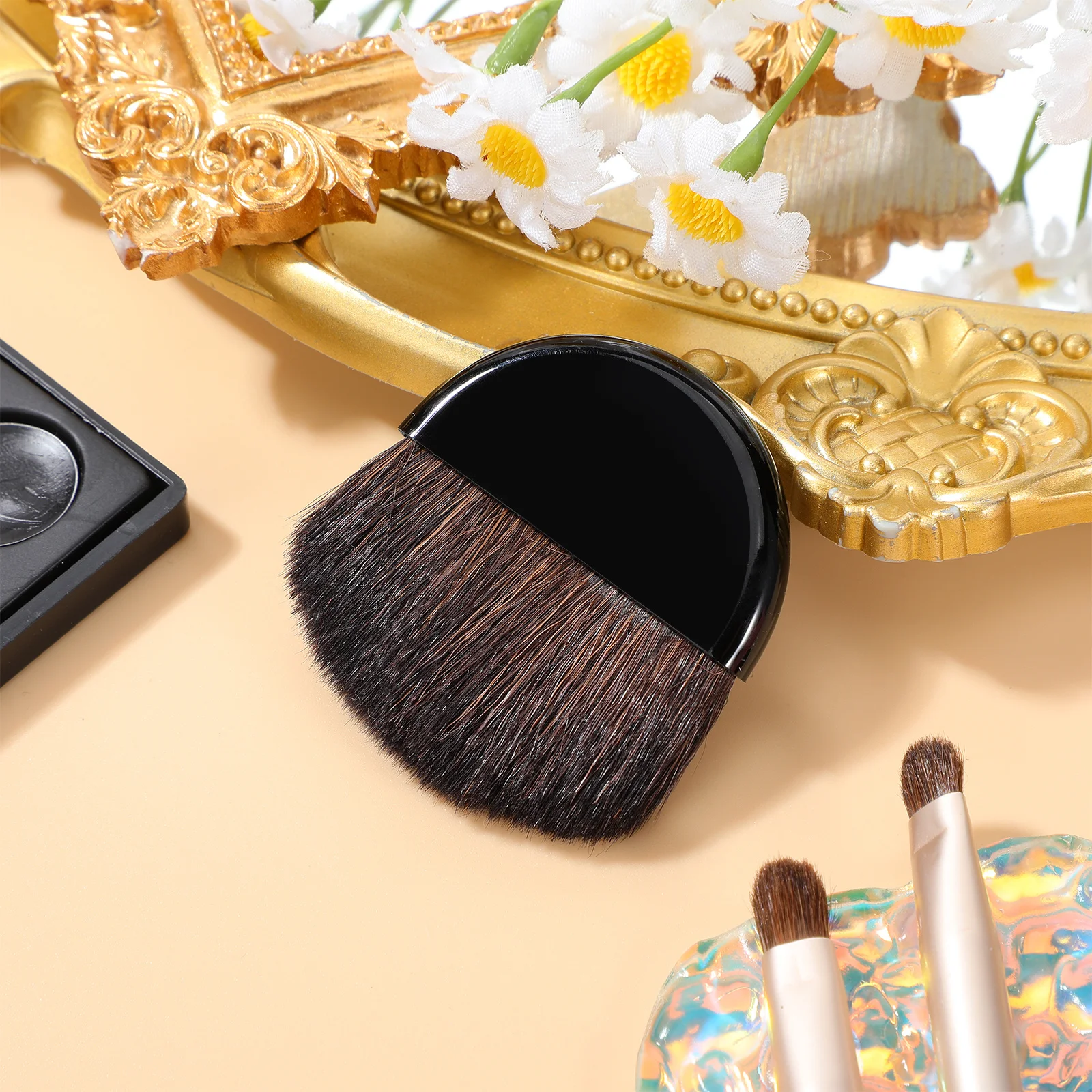 فرشاة أحمر الخدود الصغيرة للسفر، أداة مكياج ناعمة، فرشاة كونتور للوجه، أداة توزيع الخدين المحمولة، مكياج متعدد الوظائف #5