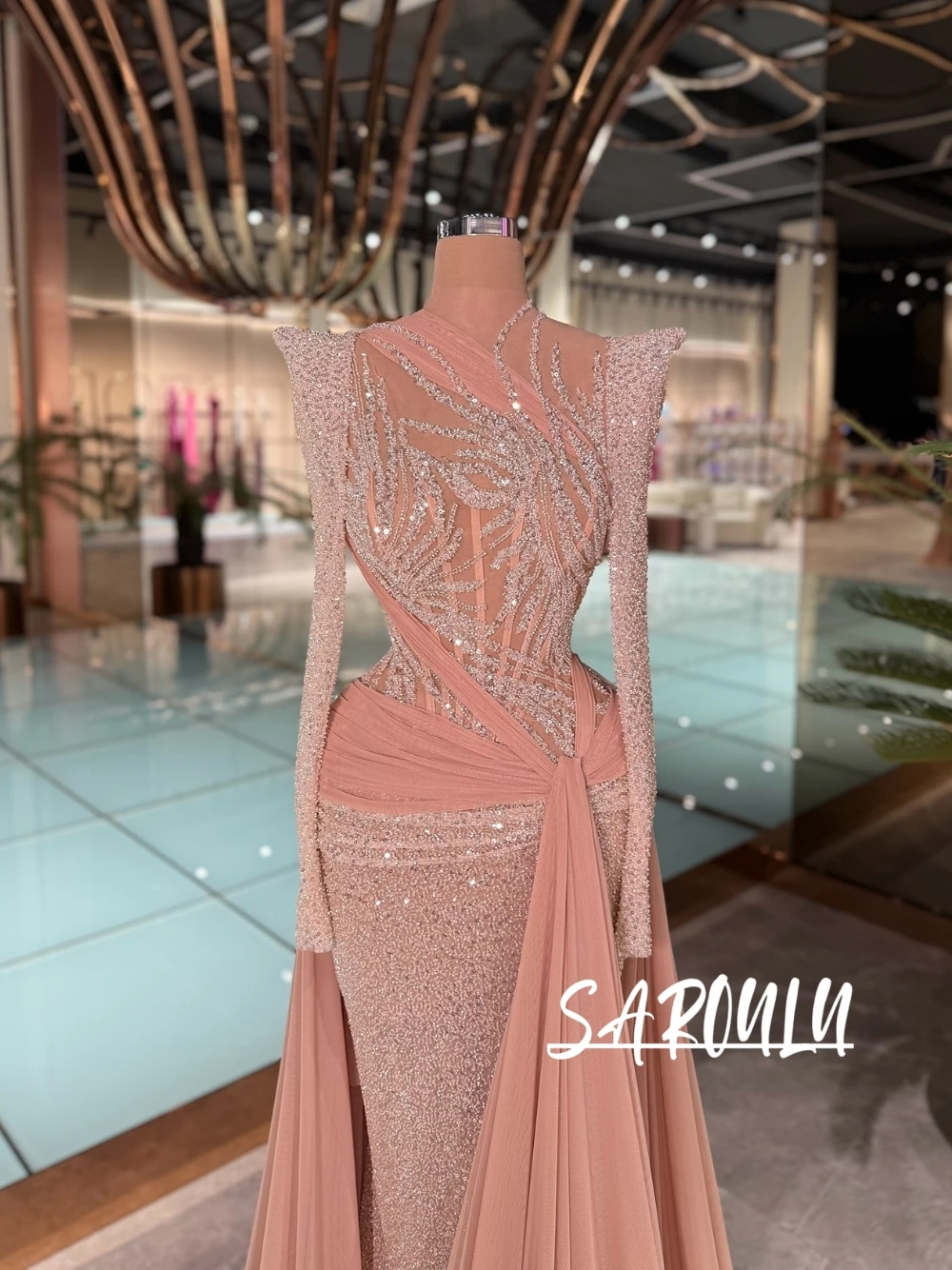 

2026 Sequined Evening Dress Classy Flowy Long Train Customized Prom Gown Pleated Gorgeous Corset Bodice Celebrity Women Wear