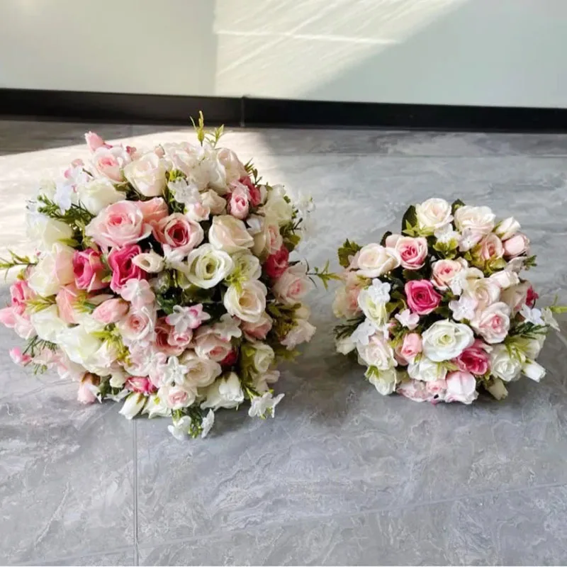 Bouquet da sposa accessori da sposa damigelle d'onore rose di seta rosa bianca fiori artificiali mazzi da sposa matrimonio decorazioni per matrimoni