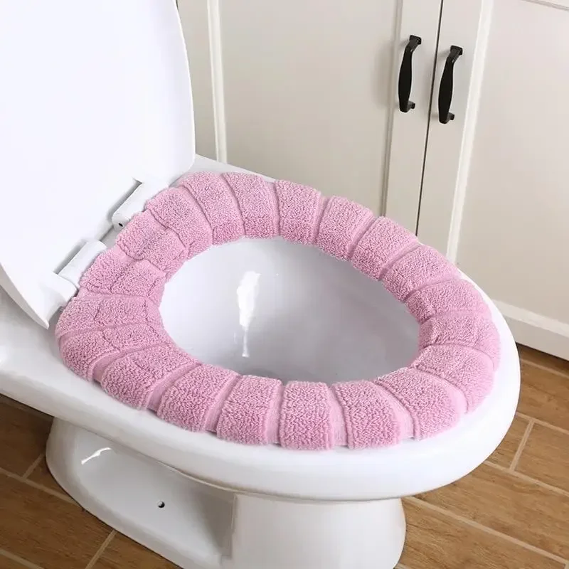 Toilet Seat Cover Warm Soft Acrylic Washable Mat Home Decor Closestool Mat Seat Case Toilet Lid Cover Accessories Bathroom Home