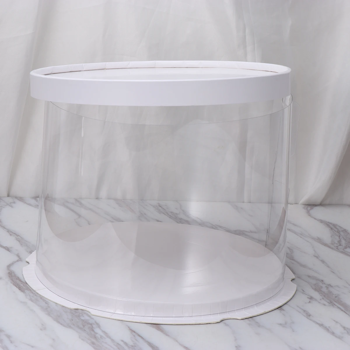 

Cake Box Packaging Boxes Container Plastic Carrier Packing Clear with Lid White