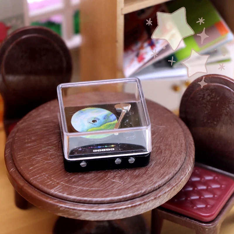 Reproductor de CD en miniatura para casa de muñecas, escala 1:12, sistema de Audio y música estéreo, modelo de decoración para el hogar, accesorios para casa de muñecas de juguete