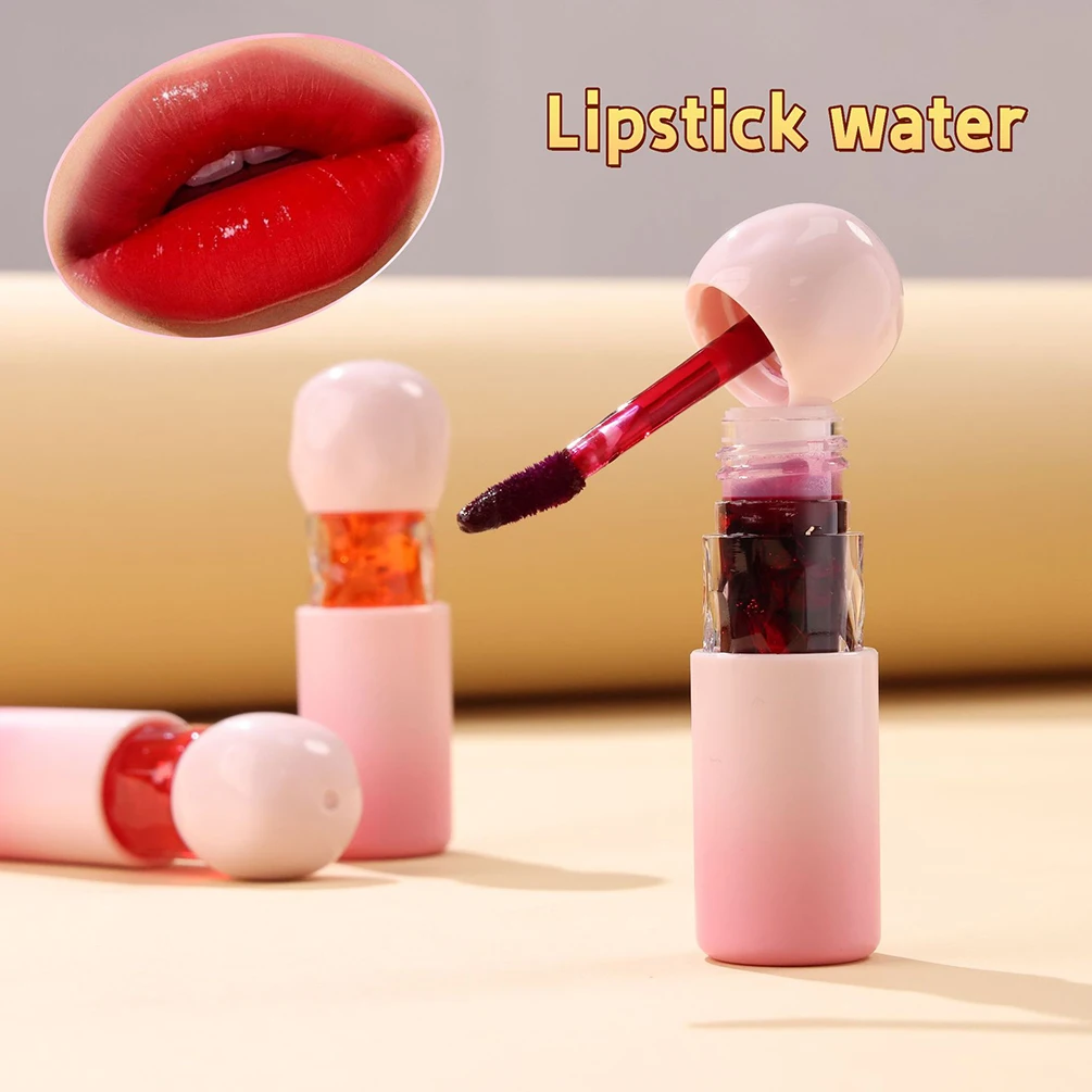 5color Ptivate Label Lip Tint Custom Logo Lip Cheek 2in1 Lipgloss Long-lasting Smudge Proof Pigment Makeup Unique Pink Packaging