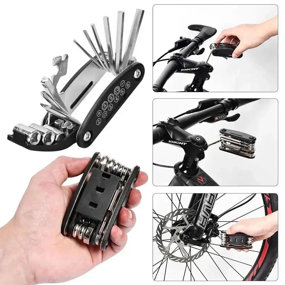 1Pcs New 16 in 1 MTB Tools Pocket Portable Road Bicycle Wrench Allen Wrench Multifunctional Bicycle Repair Tool Set
