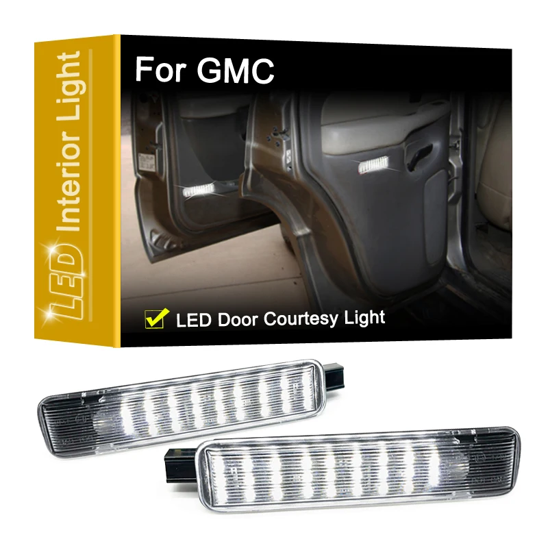 

12V White LED Door Courtesy Light Assembly For GMC Sierra 1500/1500HD/2500/2500HD/3500/3500HD Suburban 1500/2500 Yukon 1500/2500