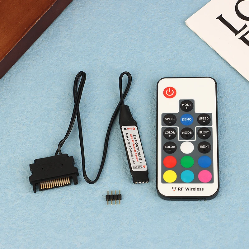 

Контроллер SATA Molex RGB 5 В 3-контактный 12 В 4-контактный для корпуса процессора компьютера Крутой вентилятор для WS2812B SK6812 RGB светодиодные ленты
