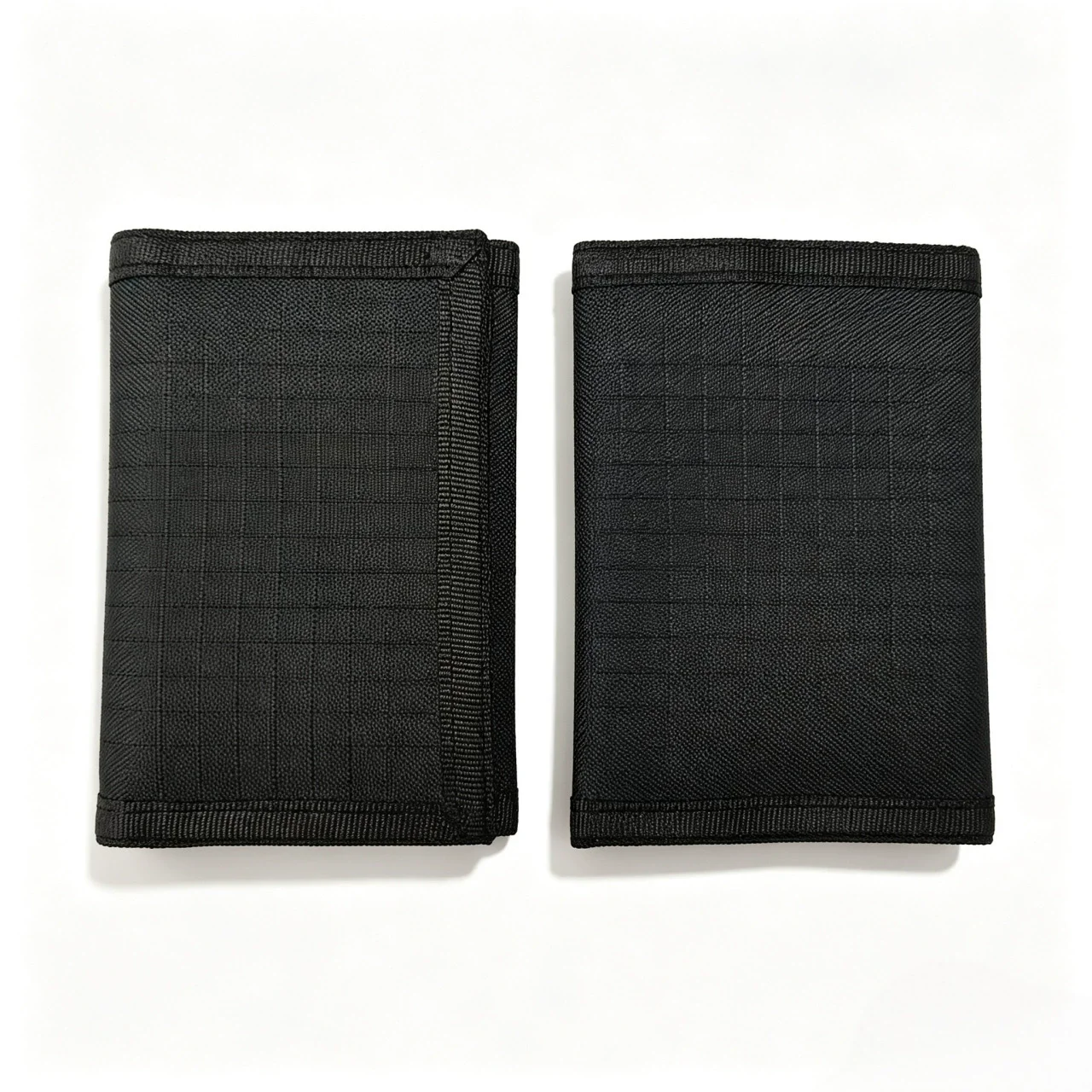 RFID‑Blocking Trifold Wallet, Durable Grid‑Pattern Nylon Fabric, Lightweight Multifunctional Card Holder with Zipper Coin Purse