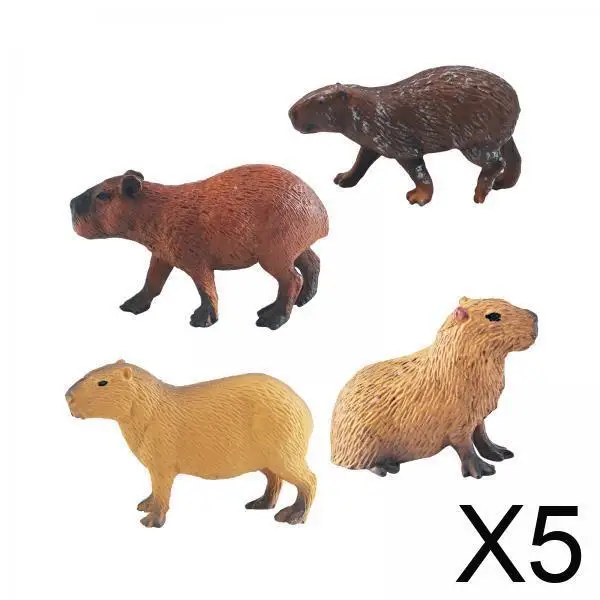 5xMini figura de capibaras estatua creativa de capibara para niños niñas regalos de cumpleaños