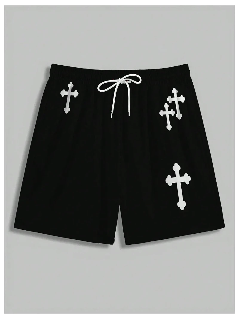 

Летние спортивные шорты мужские и женские быстросохнущие тонкие мужские шорты из ледяного шелка с дизайнерским принтом на шнурке на талии крутые спортивные шорты