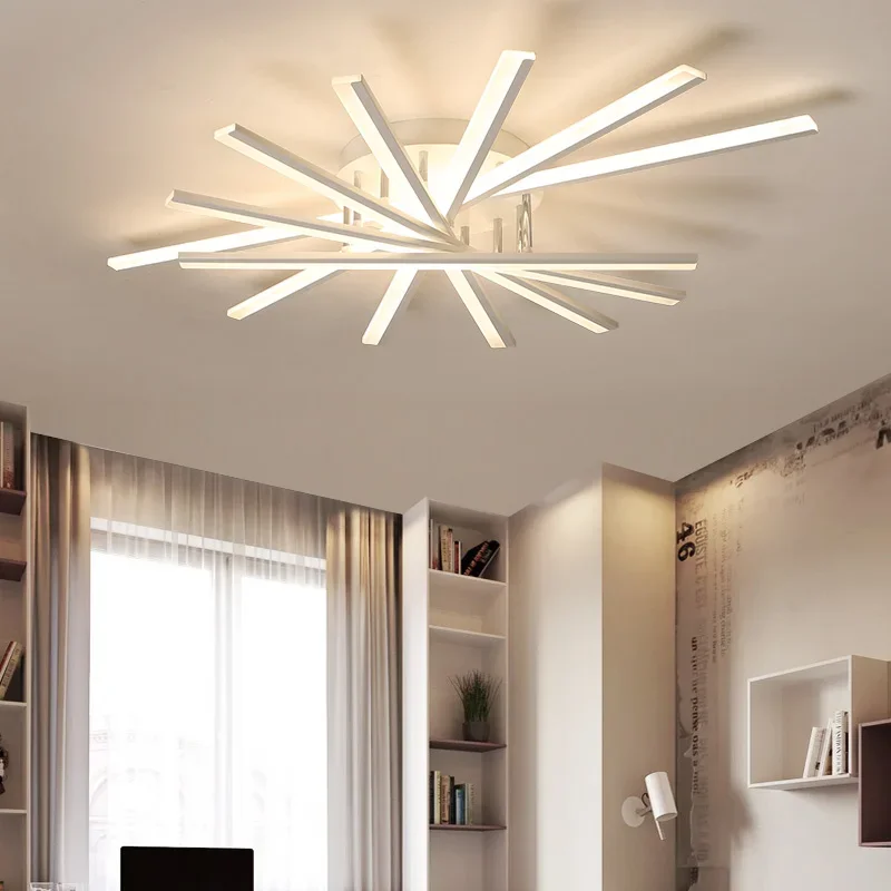 Alumínio LED lâmpada do teto com ventilador, controle remoto lustre, abajur para sala de estar, quarto, jantar, sala de estudo, luminárias