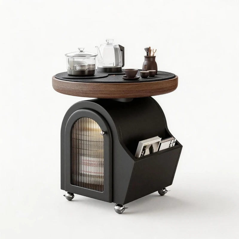 Solid wood island, removable balcony table, small household