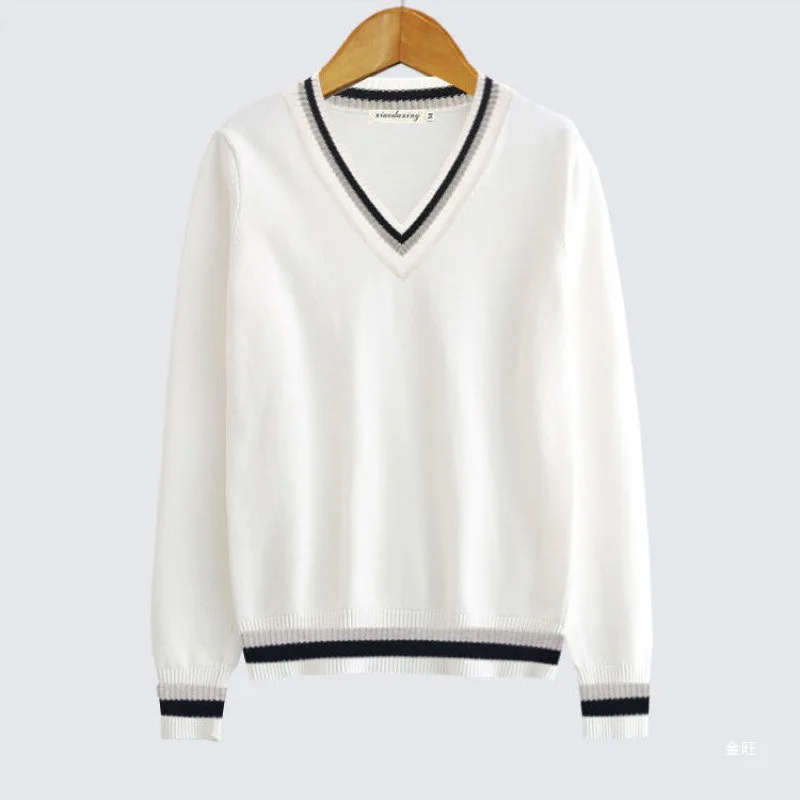 الخريف الشتاء سميكة البلوز طويلة الأكمام محبوك سترة الرجال سترة قاعدة قميص DK طالب زوجين الزي المراهق