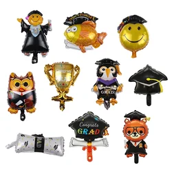 10/20Pcs Mini Graduation Balloons Woodpecker Owl Doctor Air Globos Congrats Grad Ceremony Party Kids Gift Baby Shower Toys