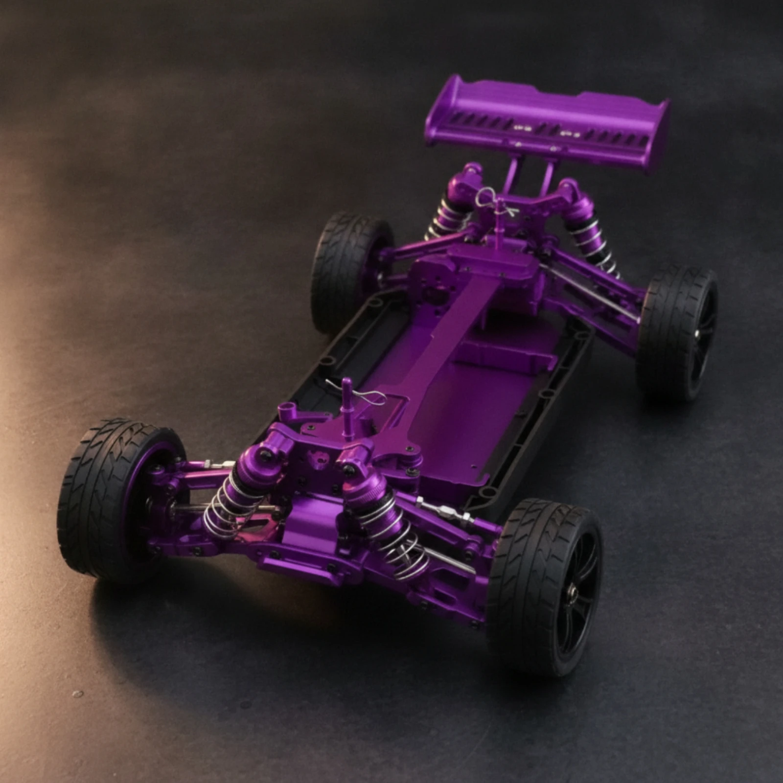 RC Car Chassis Frame Assembly Hobby-Grade Metal RC Chassis with Shock Absorber System Upgraded Long-Lasting for Hobbyists