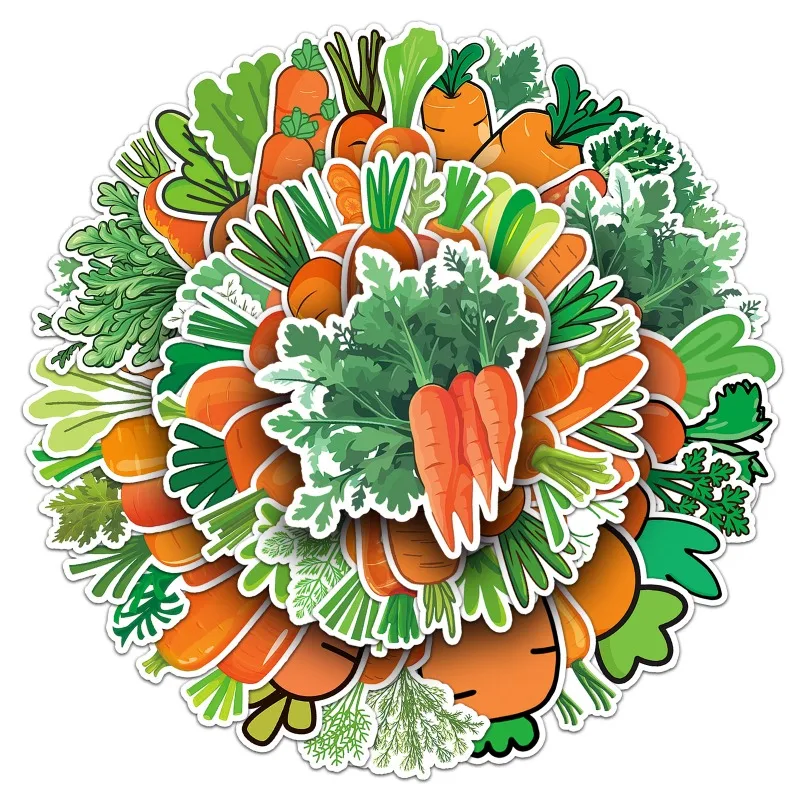 50개 맞춤형 만화 당근 창의적 그래피티 장식 스티커