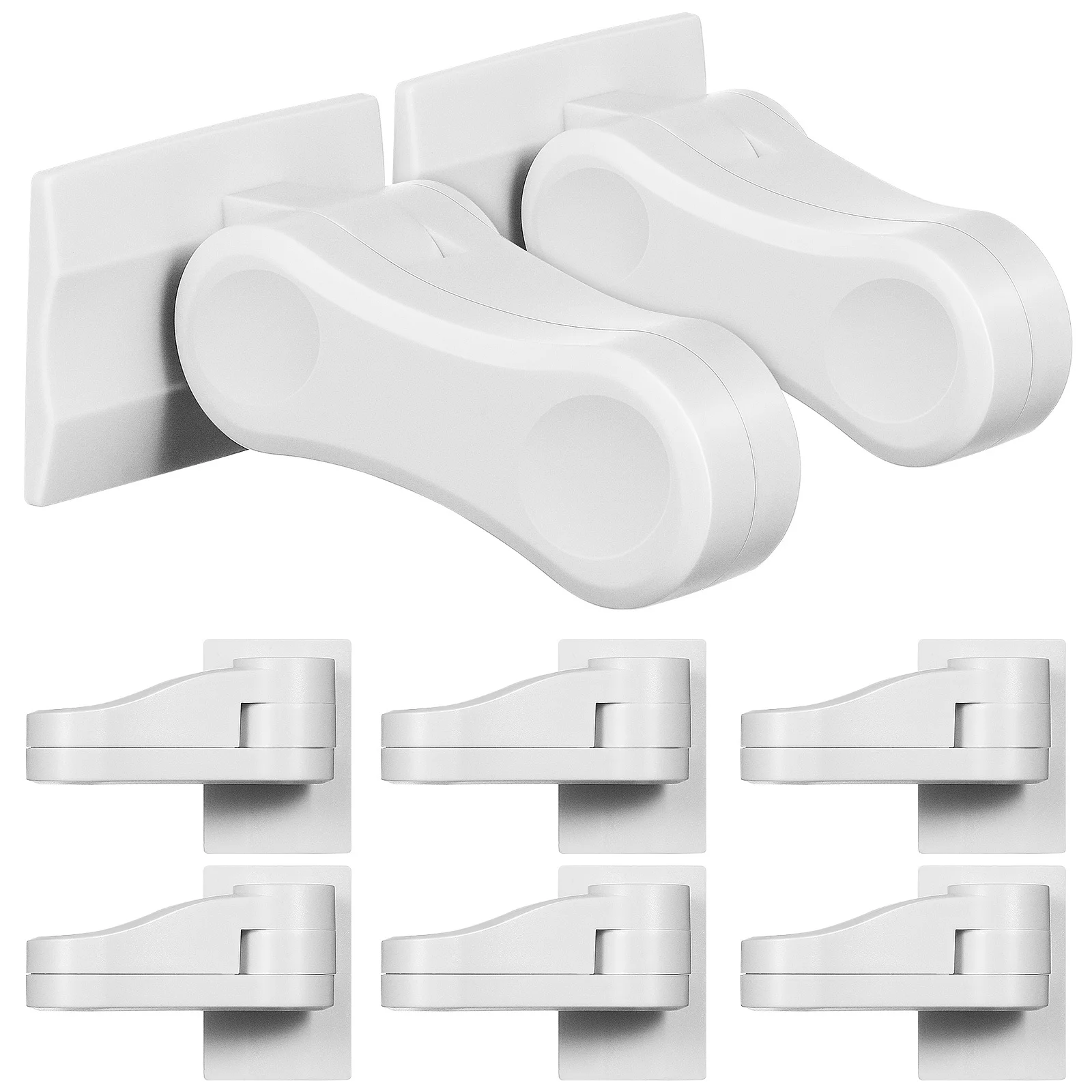 

8pcs Safety Locks For Durable Abs Door Handle Stops Adhesive Backing Proofing Supplies Door Lever Stopper Proof
