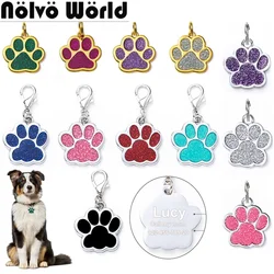 5/20/50PCS 29x27MM,27x25MM Paw Personalized Dog Cat Tags For Puppy Pet ID Collar Tag Pendant Pet Engrave Custom Name Logo Label