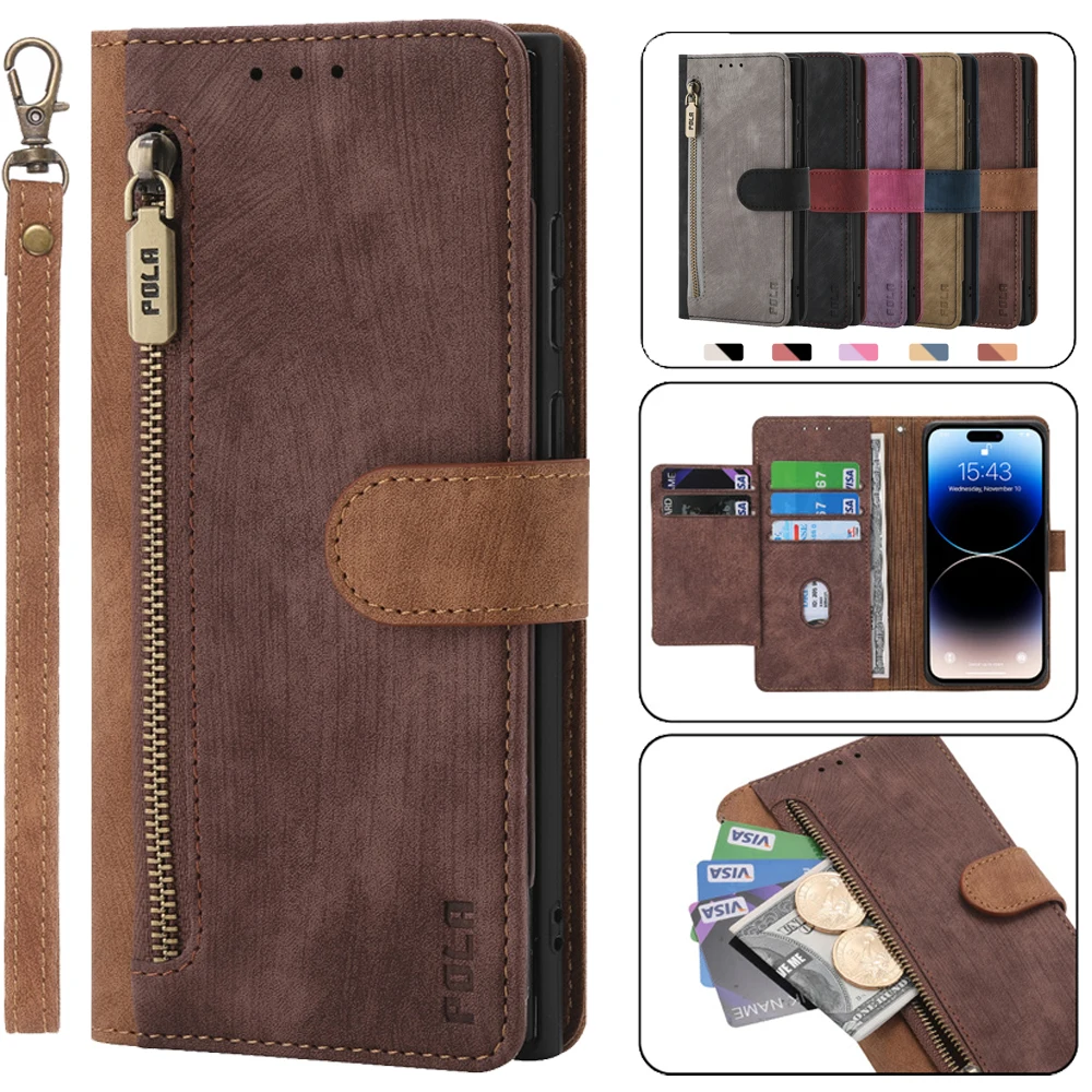 For Tecno Camon 30 Premier 5G Zipper Wallet Case RFID Leather Flip Book Cover For Tecno Camon 30 4G Case Camon30 Preimer Funda