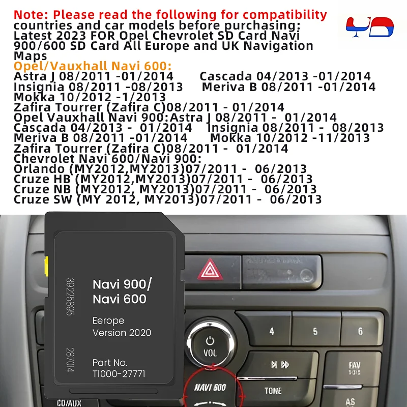 НОВИНКА 2023 ГОДА для Opel Chevrolet SD-карта Navi 900/600 SD-карта Все навигационные карты Европы и Великобритании