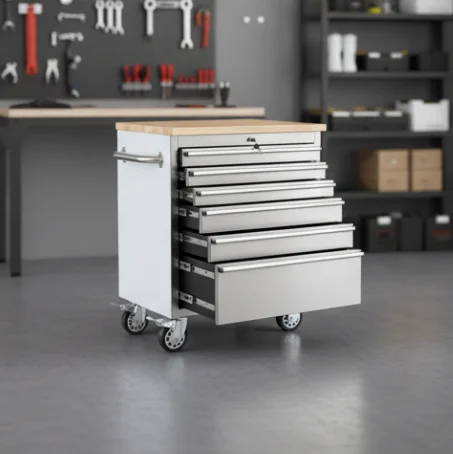 Stainless Steel Tool Cabinet New Design  Metal Steel Tool Storage 30 Inch  6 Drawers Tool Cabinet