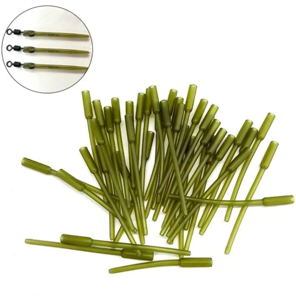 

50pcs Tip Tube Fishing Inline Lead Insert Rubber Durable Fishing Lead Clips Hard Easy To Operate Fishing Tube End Tackle