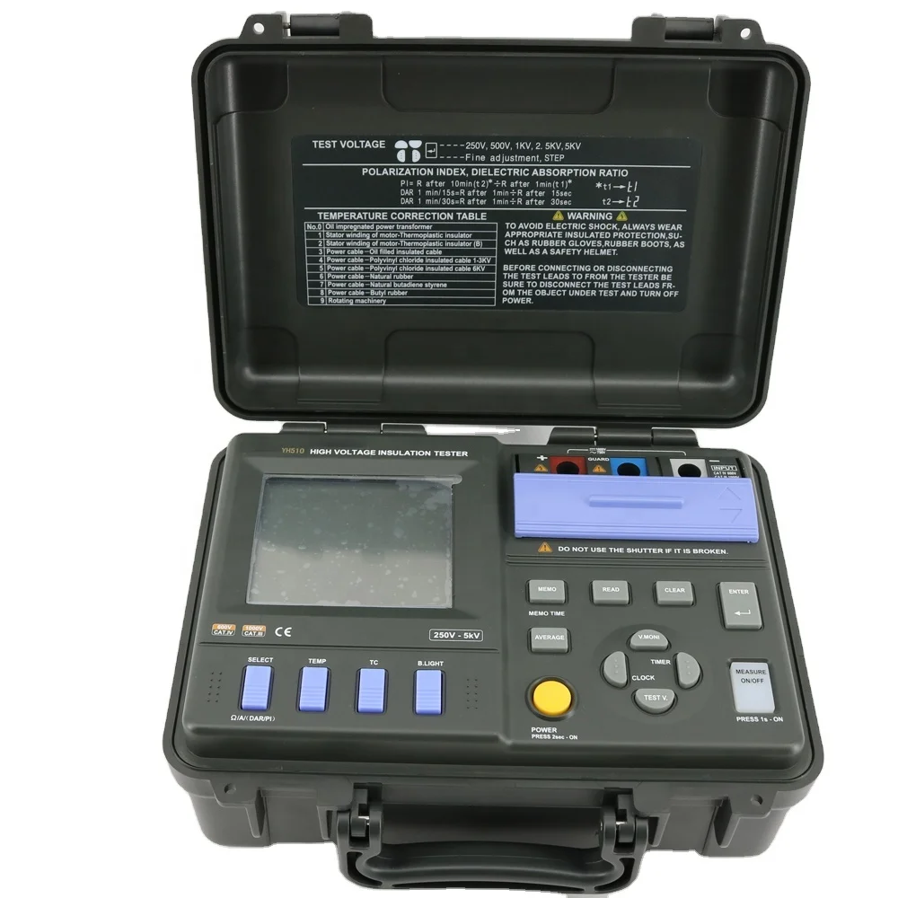 YH-510 High Voltage Digital Insulation Tester Resistance Range 5Tohm Digital Megger YH510