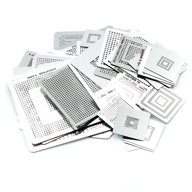 47Pcs/Set Direct Heat Reballing Universal Directly Stencils for Game Console CPU GPU CXD-A69M